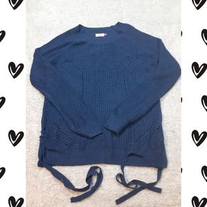 Soft Adorable Sweater with Laced up Sides EUC XL